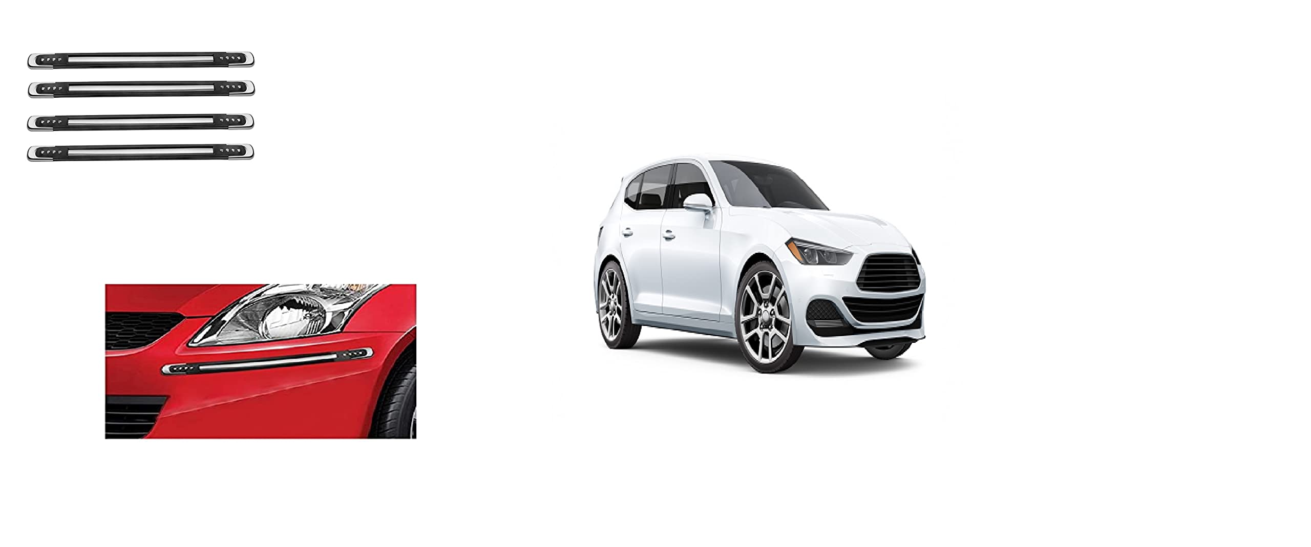 Samarth Deals Universal Car Bumper Guard Protector Guard Black (Set of - 4) for - Chevrolet Cruze