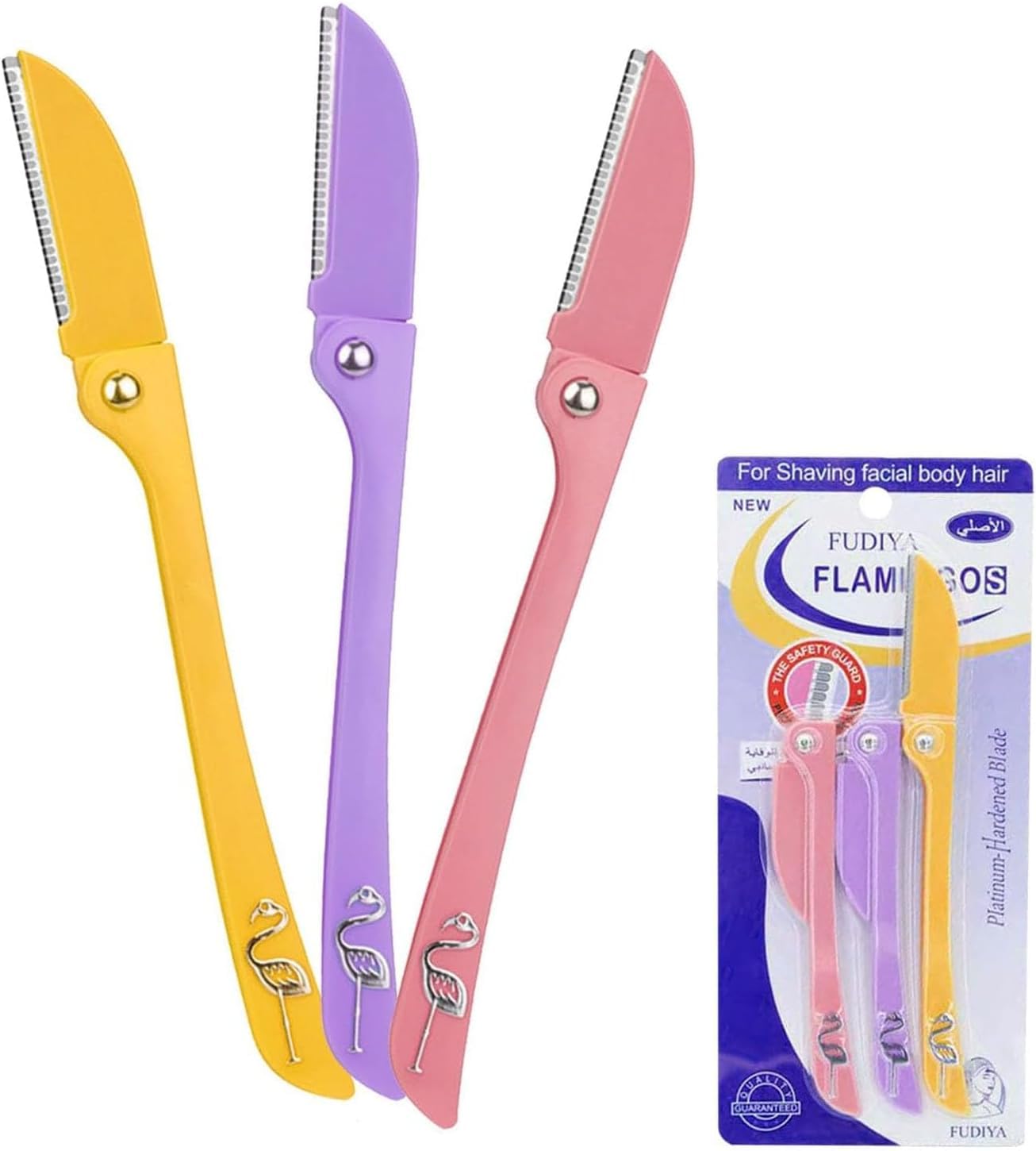 Eyebrow Razors, 3PCS Foldable Eyebrow Shapers, Multipurpose Exfoliating Dermaplaning Tool, Safe and Easy, Face Facial Hair Removal and Body Shaving, for Women and Men