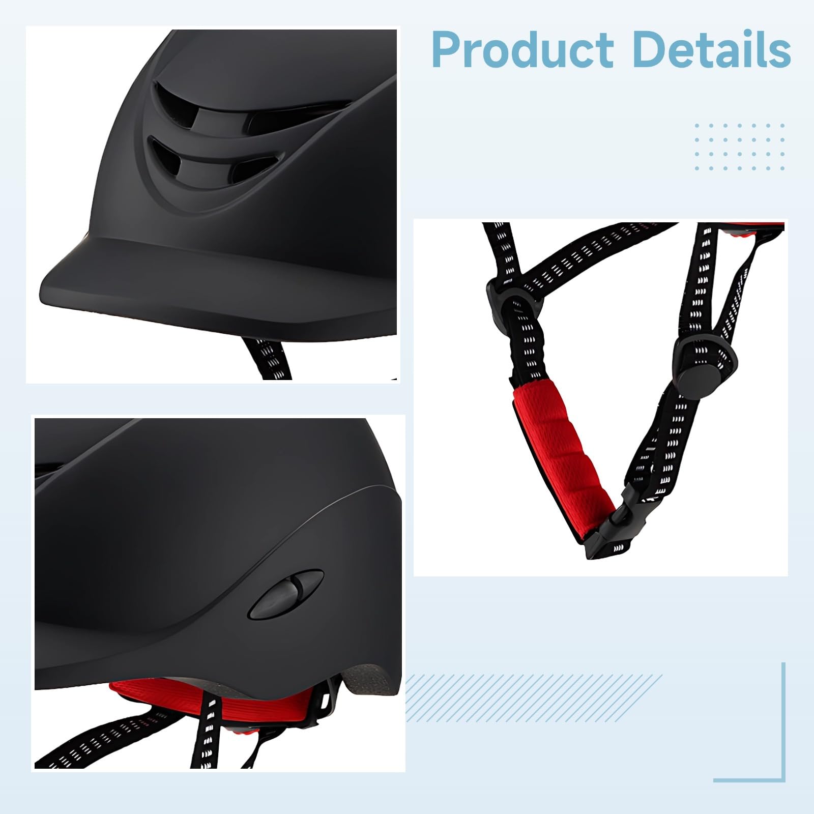 Regulowany kask do jazdy konnej unisex, matowy czarny, wysokiej jakości obudowa PC z wkładką EPS do jazdy konnej i jazdy na rowerze, rozmiar M