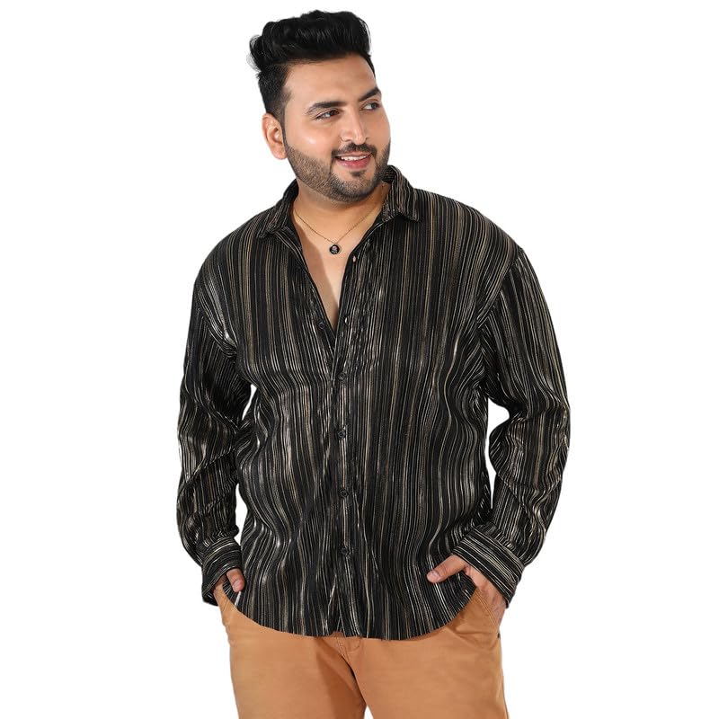 instafab Plus Men's Shirts for Casual Wear | Spread Collar| Long Sleeve | Button Closure | Plus-Size Shirt | Crafted with Comfort Fit for Everyday Wear-picture-25