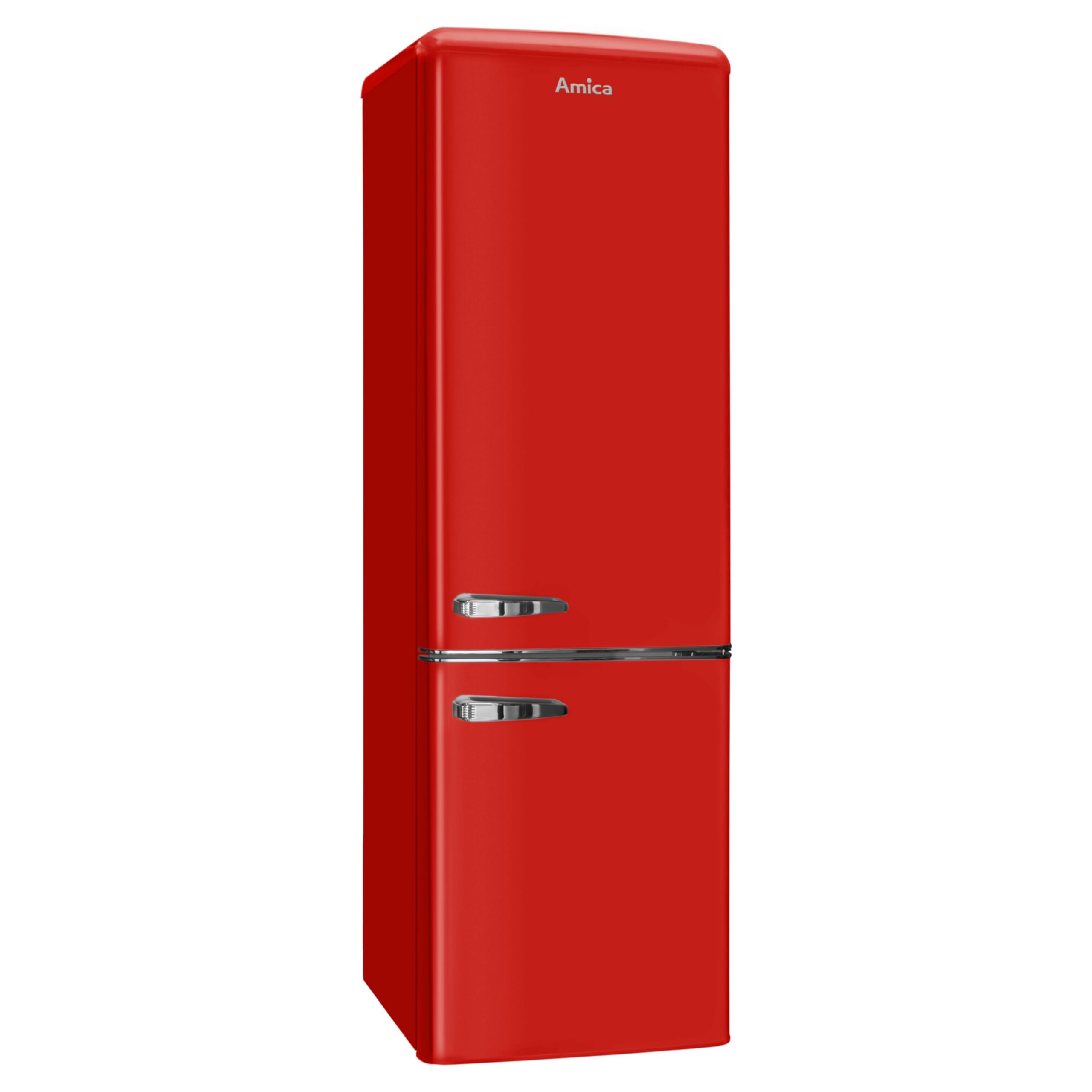Amica Réfrigérateur combiné rétro 244 L 181 x 55 x 62 cm Rouge Éclairage LED