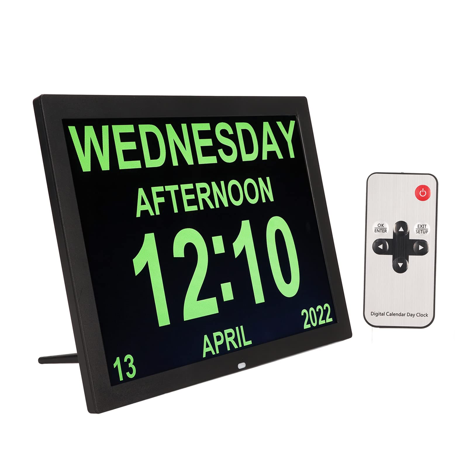 Digitale Kalender Tagesuhr, 15 Zoll Große Digitaluhr mit Großem Display mit Benutzerdefinierten Alarmen und Kalendererinnerungen, Uhren für Senioren, für Alzheimer und Demenz (EU-Stecker)