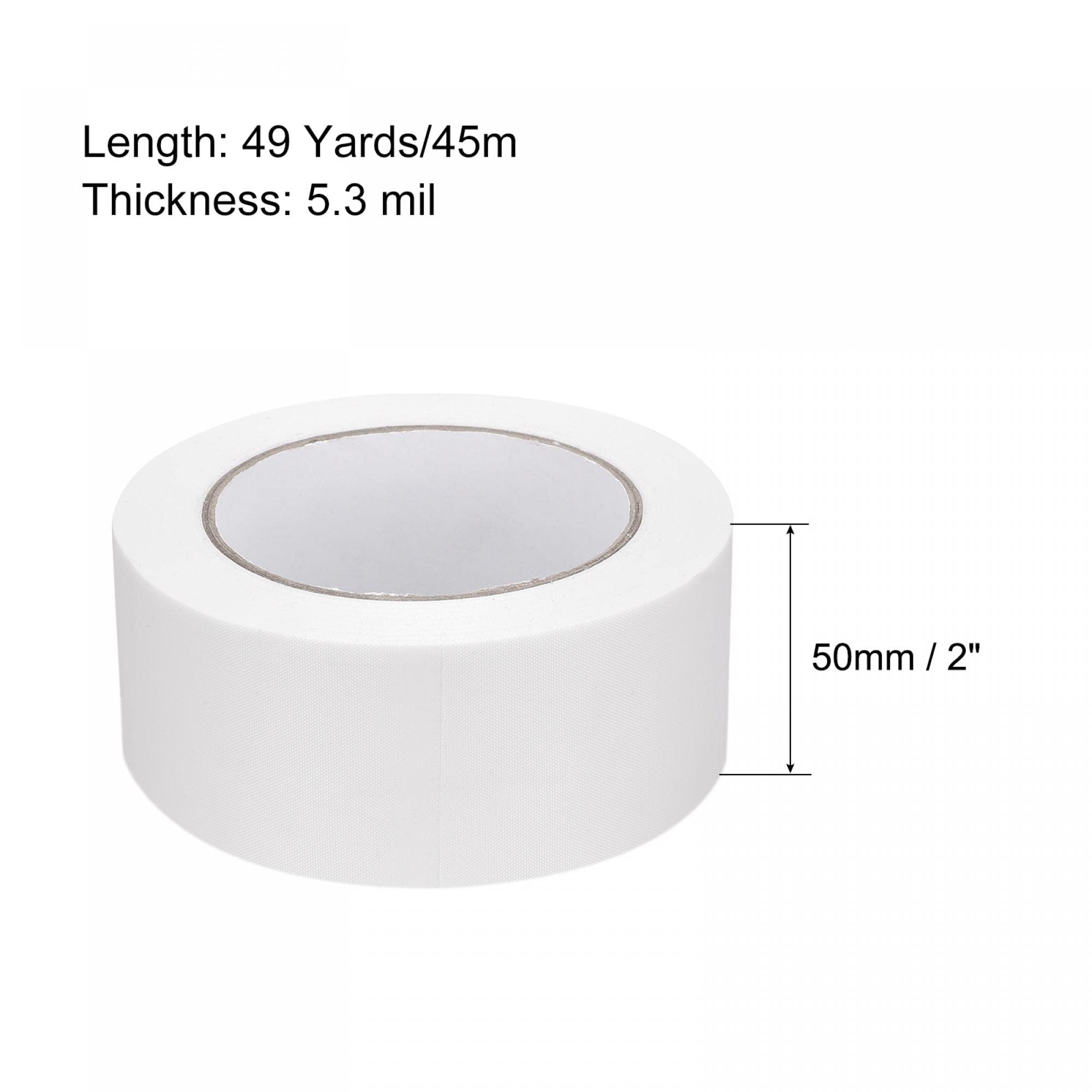 sourcing map Tissu Reliure Réparation Bande Rouleau 50mm x 45 mètres 5.3 Mil Blanc