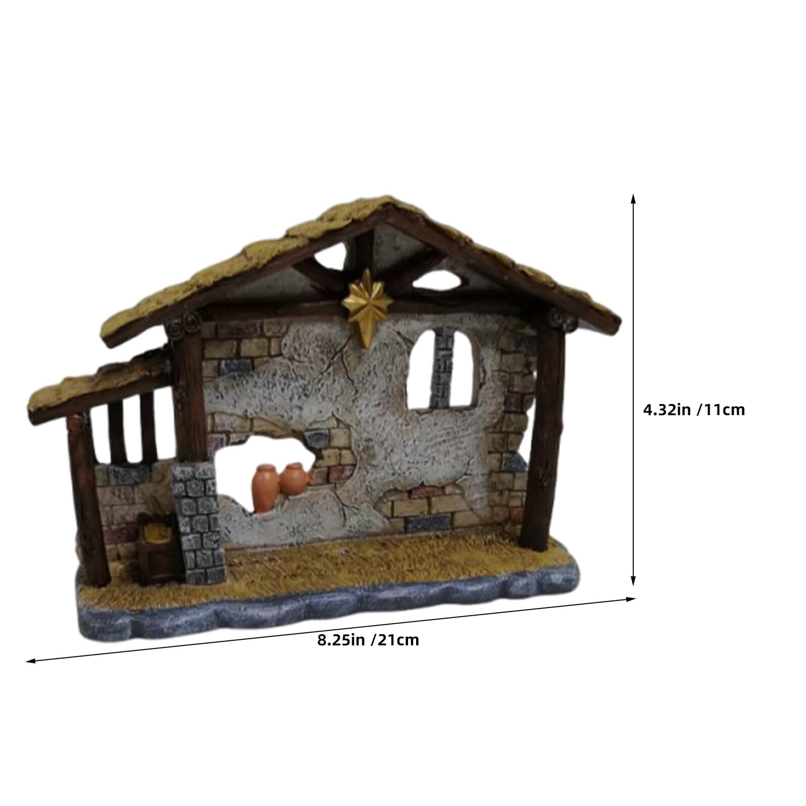 NUOBESTY Krippenfigur aus Kunstharz für Tischdekoration und Weihnachtskrippen Christliche Figuren für Weihnachtsbaum und Lebkuchenhaus-Dekoration