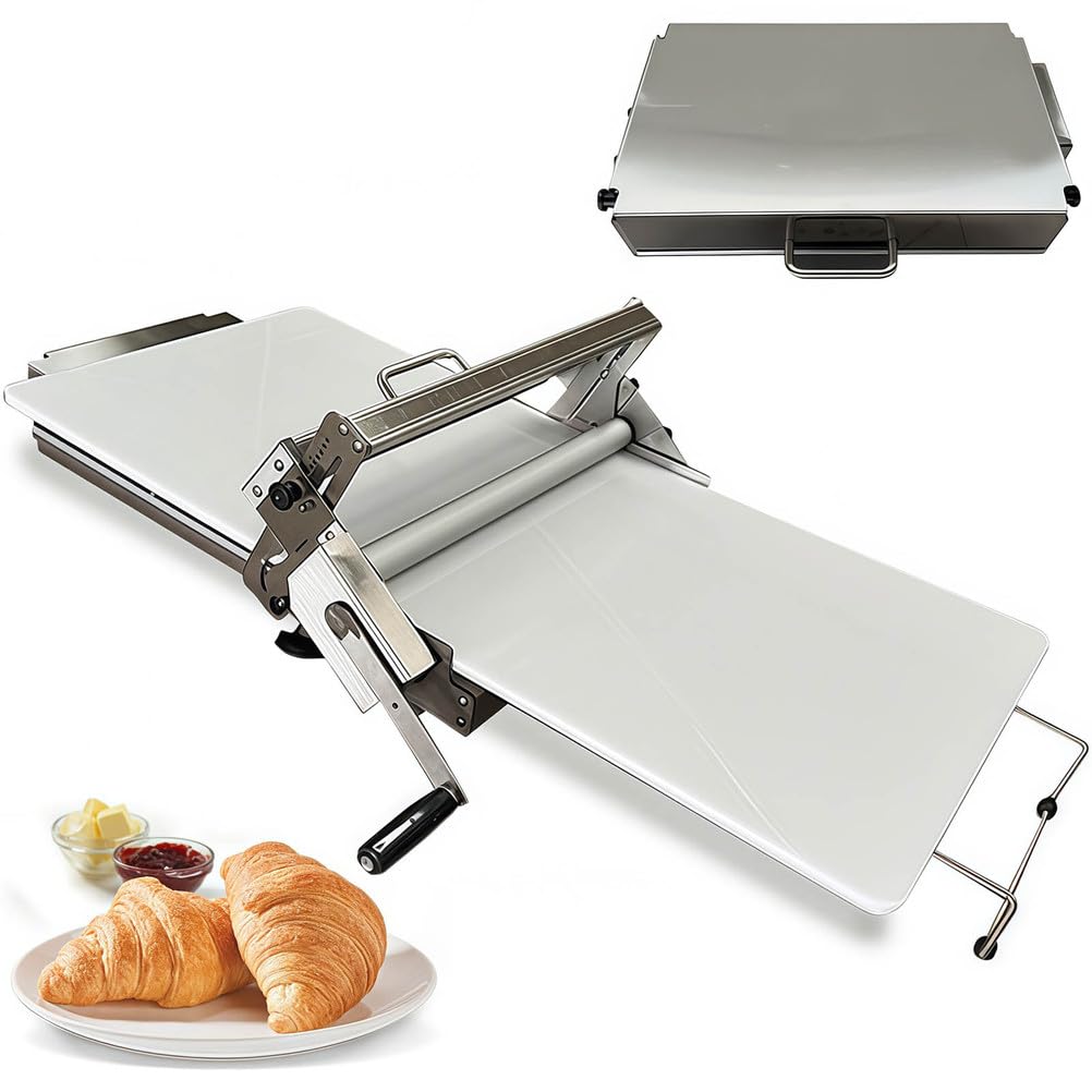 Laminator do ciasta Croissant, komercyjna maszyna do formowania ciasta, regulowana grubość wałka do pieczenia, sprzęt stołowy do idealnie warstwowego ciasta
