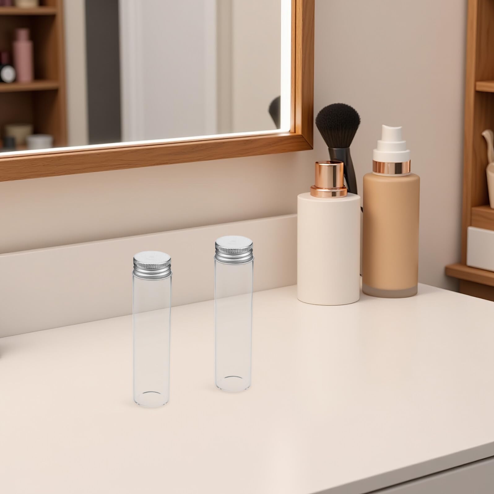 Alipis 30 Tubos De Ensayo De Vidrio Con Tapón De Rosca Ideales Para Muestras También Disponibles En Formato Mini Para Viajes Transparentes
