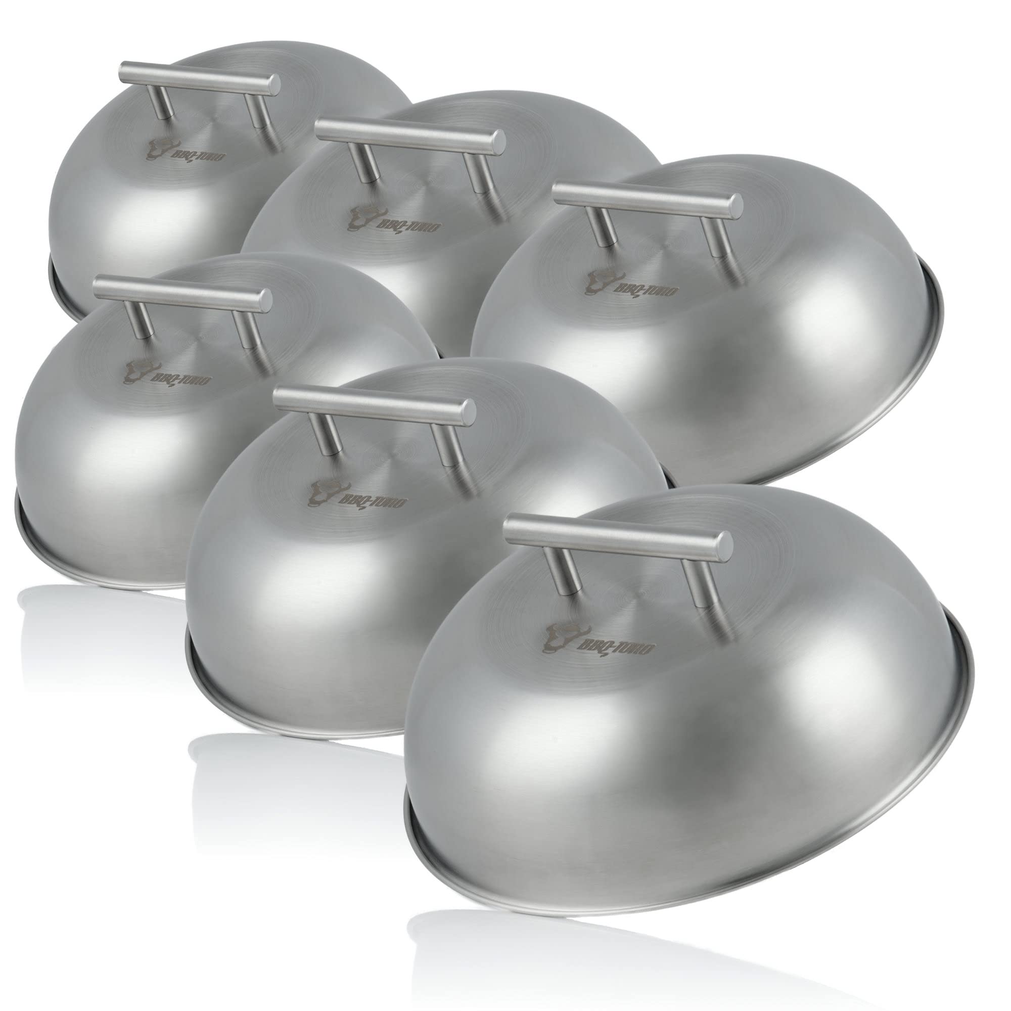 BBQ-TORO Cloche Chauffage Inox + Poids Viande Fonte 31,5 Cm - Idéal Hamburgers Et Grillades