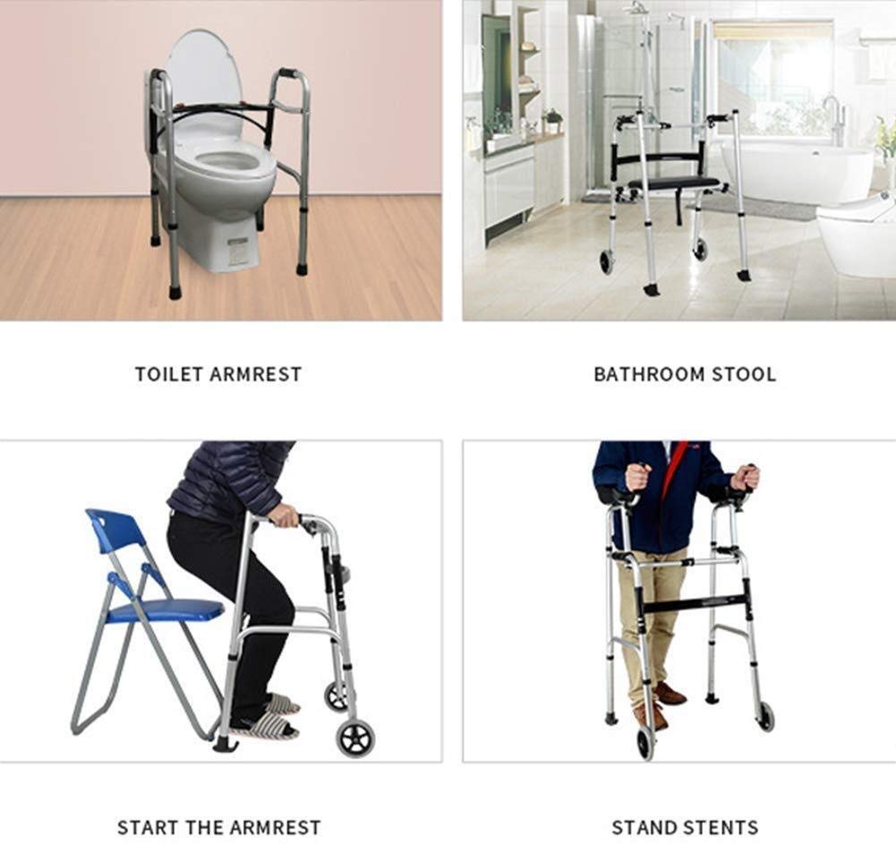 Chodzik Pomoce do poruszania się Rollator Walker Składany wózek na zakupy Wózek Przenośny skuter Podłokietnik Lekki z siedziskiem 2 koła Używany dla seniorów Double the comfort