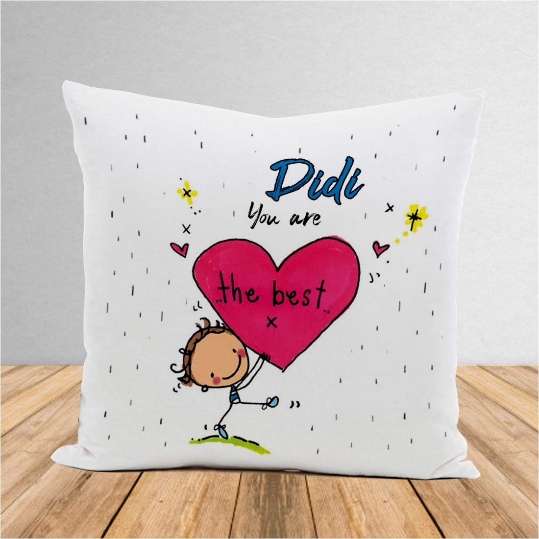 Kesri Gifts You are Best Didi Theme Cushion Cover 12x12 inch with Filler -Gift for Didi -Birthday (p546)