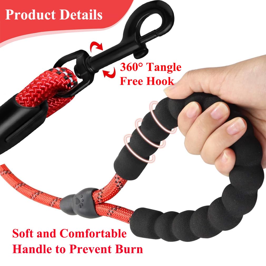 Training Lead for Dogs 2M/6.5FT Long Rope Dog Leash with Carabiner Clip and Soft Padded Handle - Image 3
