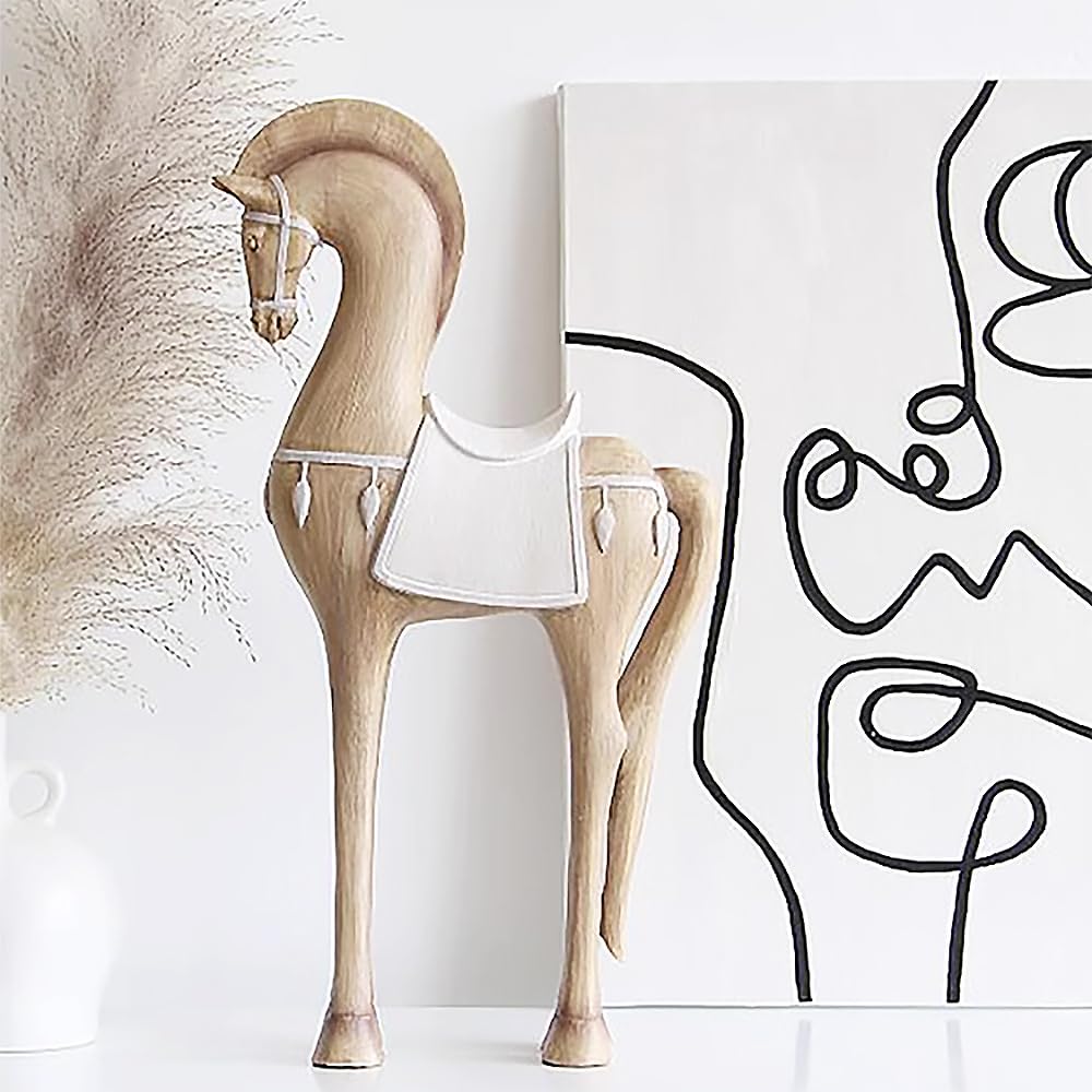 Amazon.co.jp: 馬 インテリア オブジェ 置物 おしゃれ 木 大きい