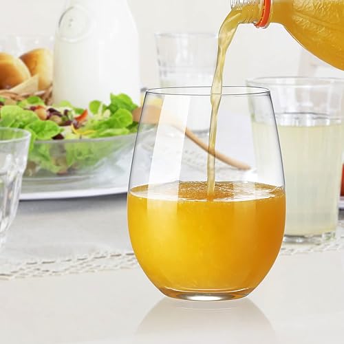 Miniatura 6 de KING CRYSTAL Juego de 4 copas de vino transparentes sin tallo, de 20 onzas, juego de 4 copas de vino de verano, juego de copas de vino, regalo