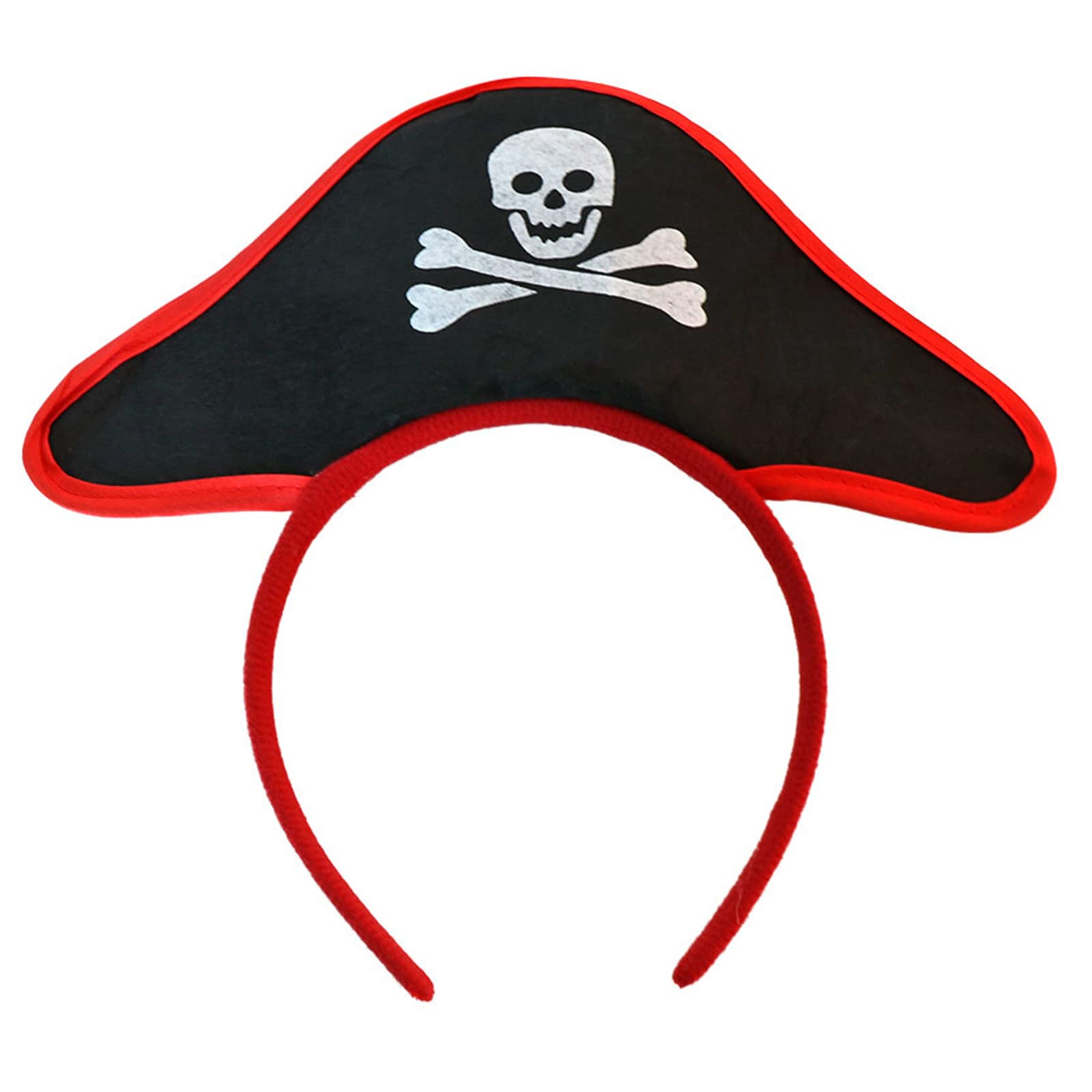 WYLZLKX Halloween Pirate Headband, Pirate Hat Skull Decor, Black Headband Crown Hairband Day of Dead Halloween Tiaras And Crown