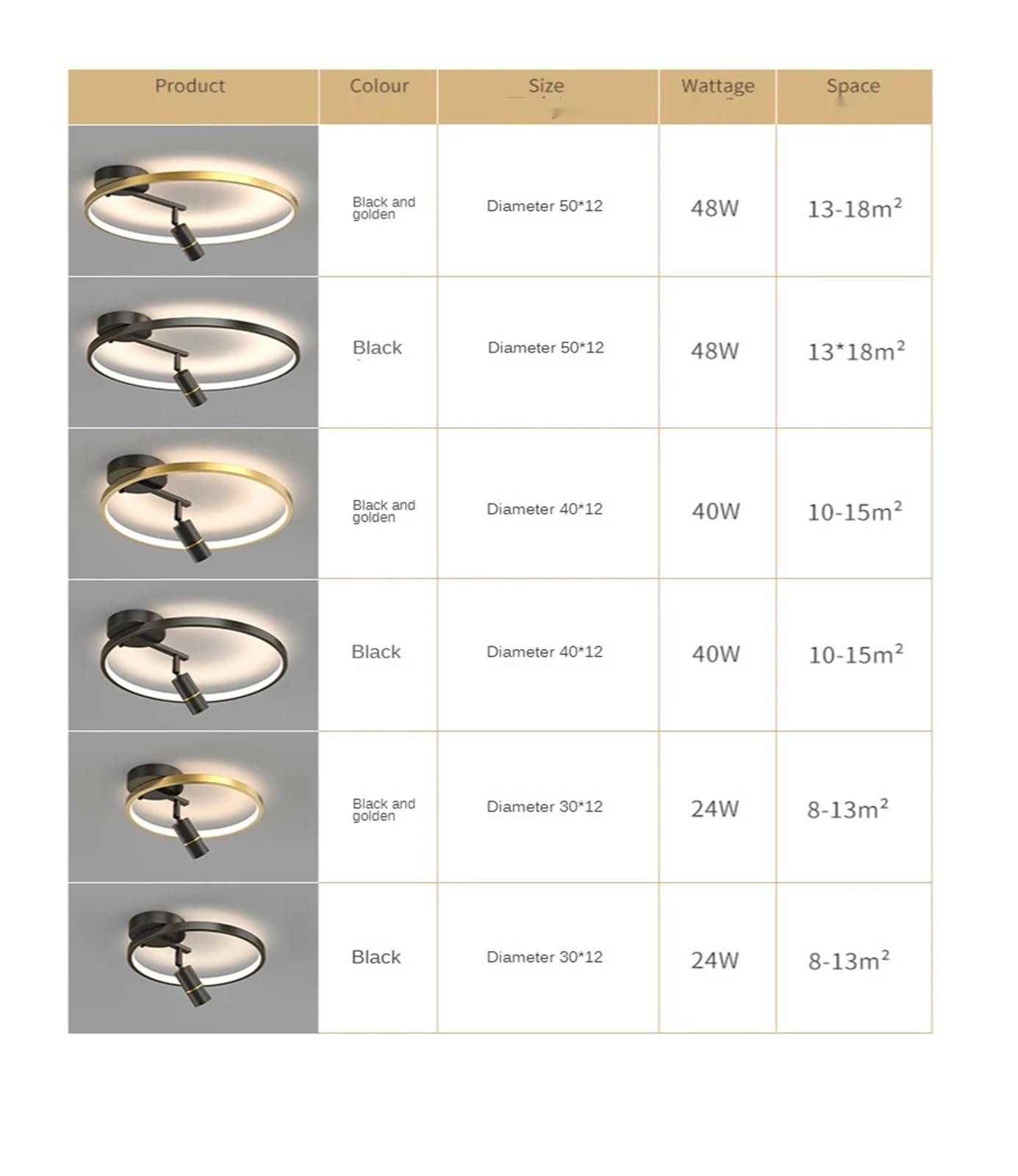Nowoczesna lampa sufitowa LED do sypialni, jadalni, salonu, lampa wisząca do korytarza, restauracji, oświetlenie do gabinetu, domu dekoracyjnego, 50 cm, złota
