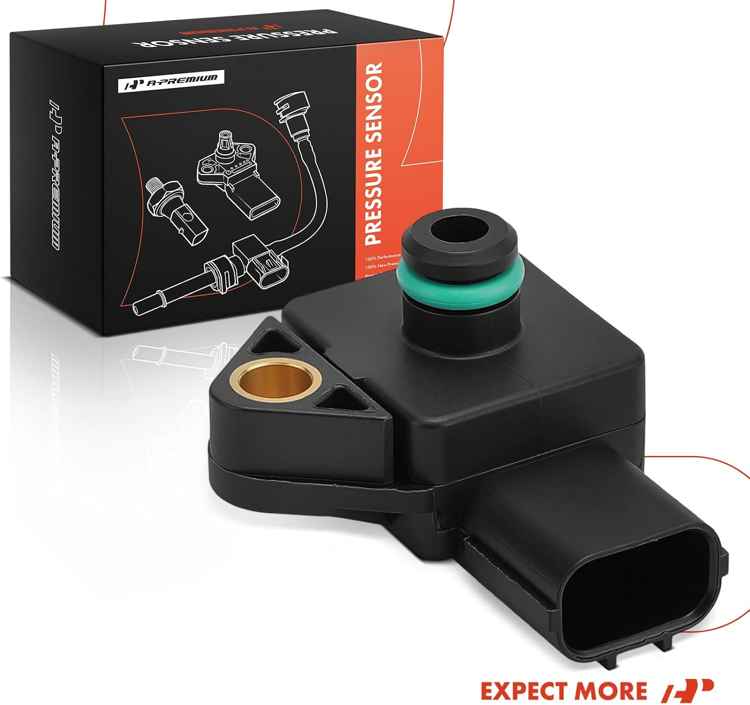 A-Premium Manifold Absolute Pressure Sensor [3 Pins] Compatible with Honda CR-V 2002-2004, Civic 2001-2005, Accord 2003-2004, Pilot 2003-2004, Odyssey, Element & Acura MDX, TSX, TL, RSX & Saturn Vue