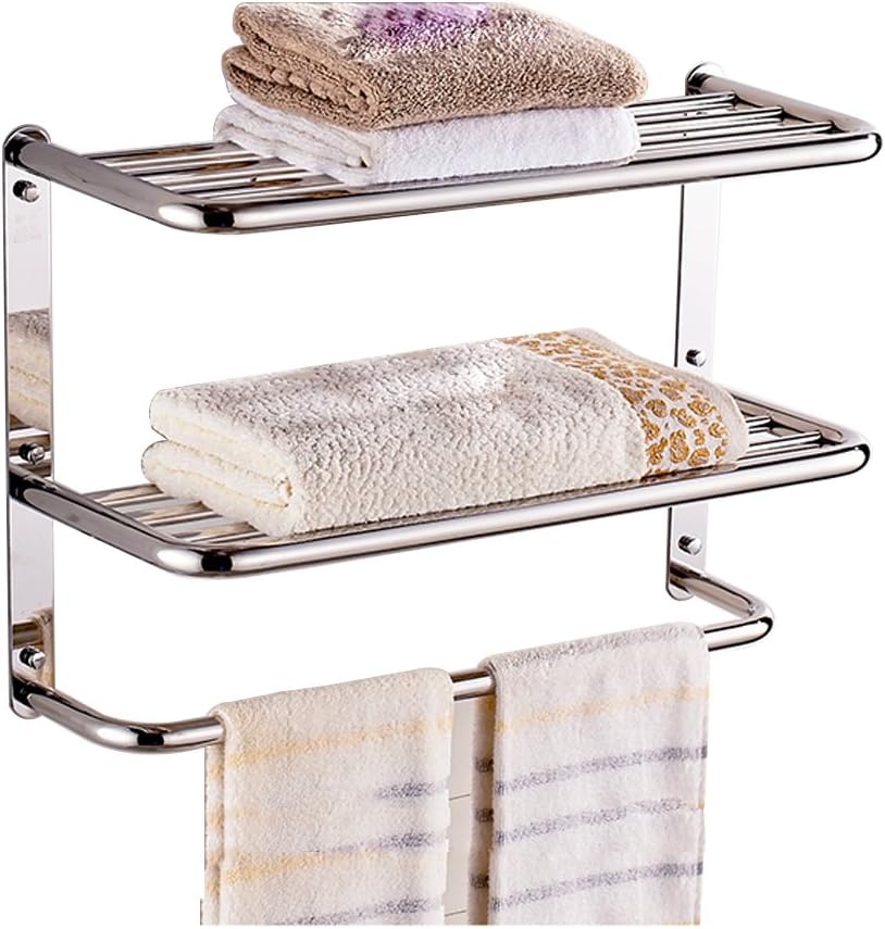 LUANT 24 Inch Bathroom Shelf 3-Tier Wall Mounting Rack with Towel Bars