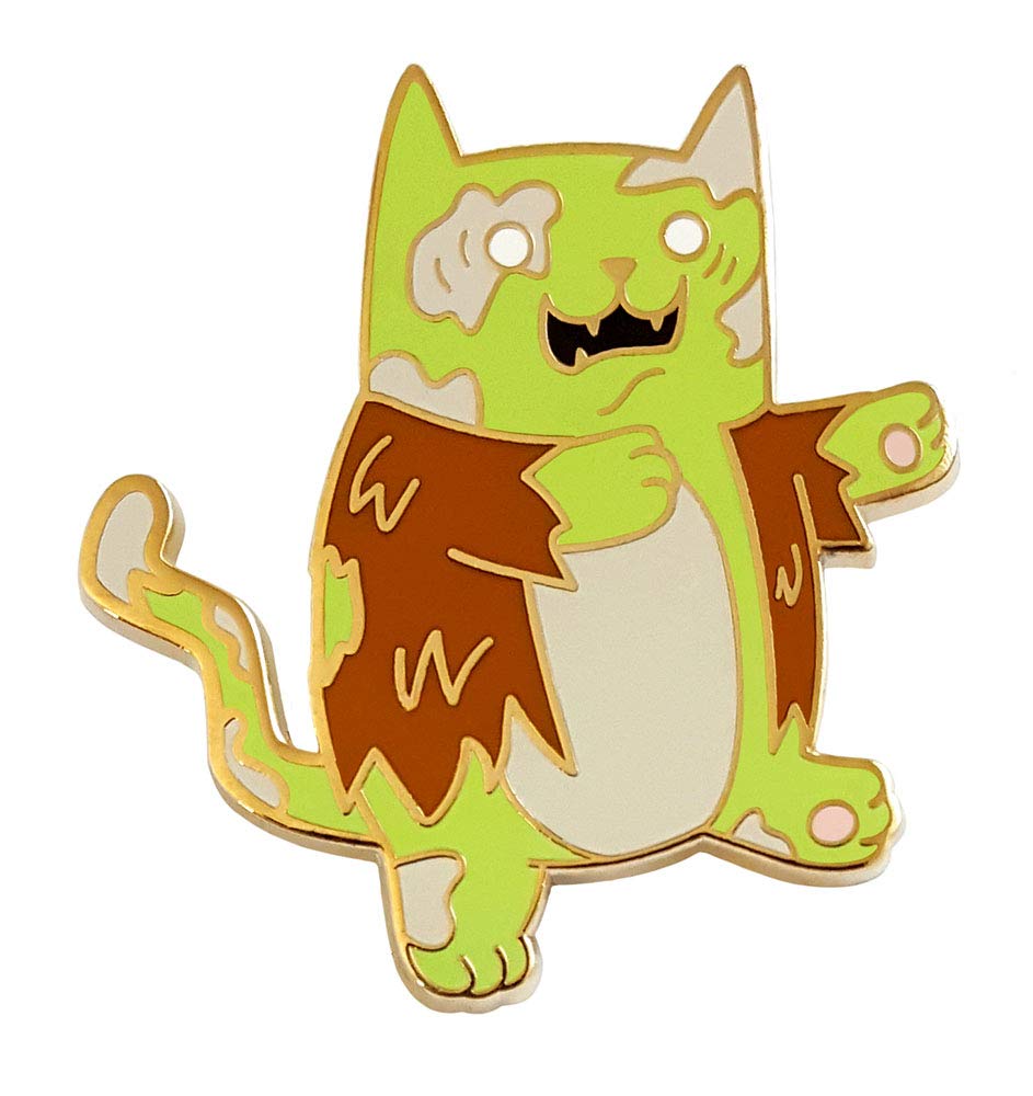 Broche en émail chat zombie Pinsanity, le cadeau idéal en laiton de 1.35 inch - 4