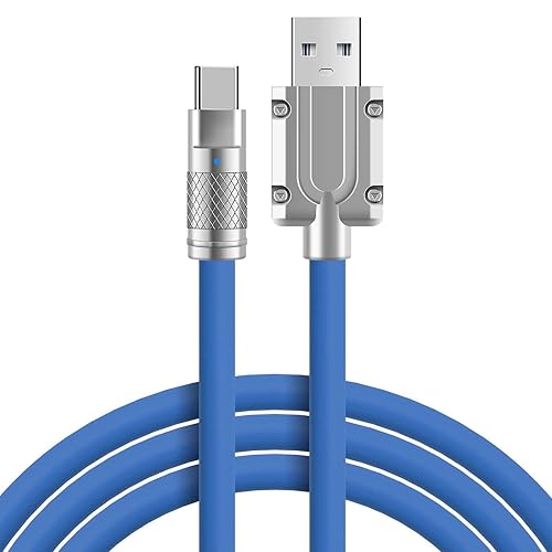 Miniatura 1 de Cable USB a tipo C Char ger con luz portátil de 120 W, cable de datos de silicona Cha rging súper rápido para conector tipo C a USB para Android