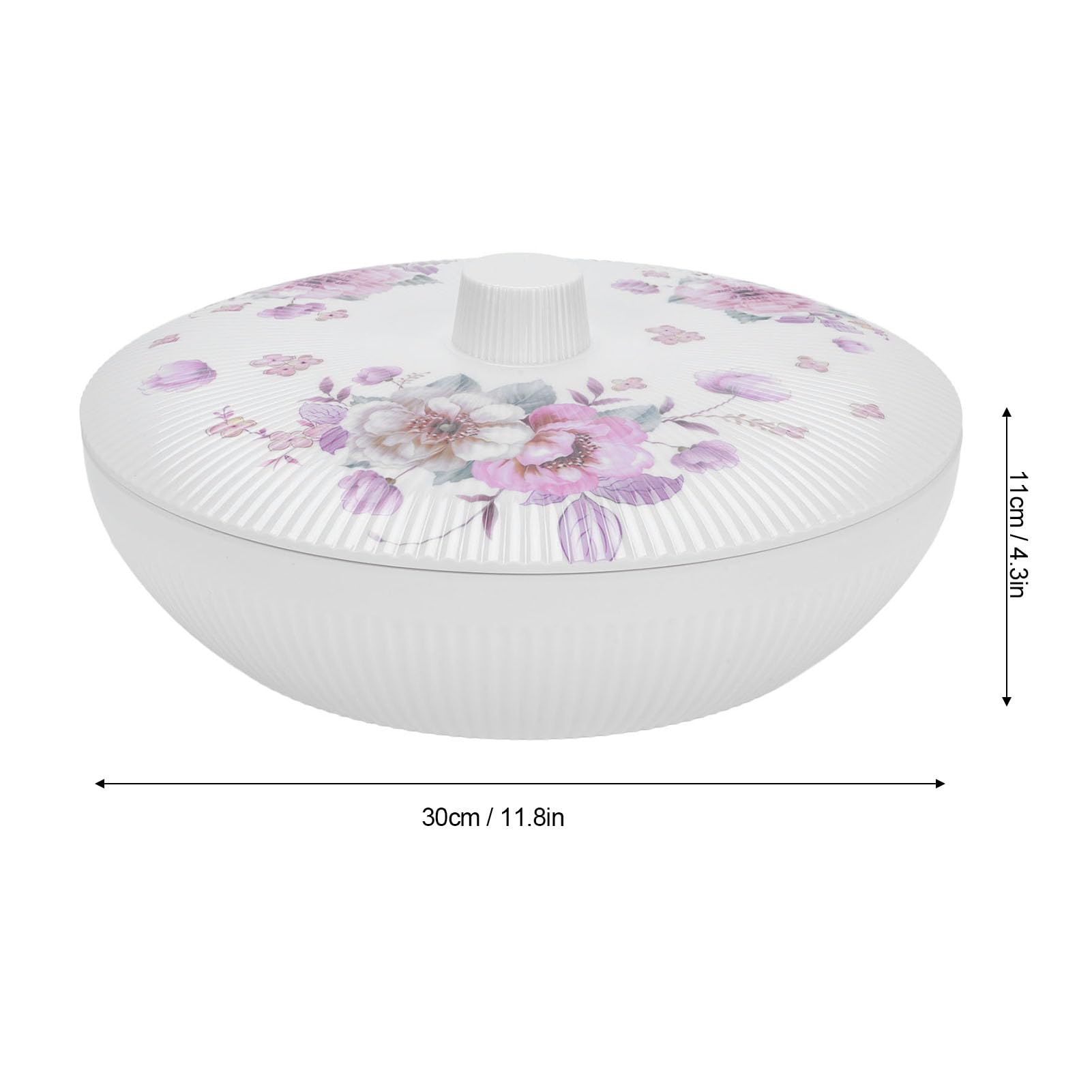 Yctze Plateau de Service Rond divisé avec Couvercle – 6 Compartiments pour Collations, Apéritifs, Bonbons, Noix et Fruits Secs – Rangement et Divertissement à Domicile