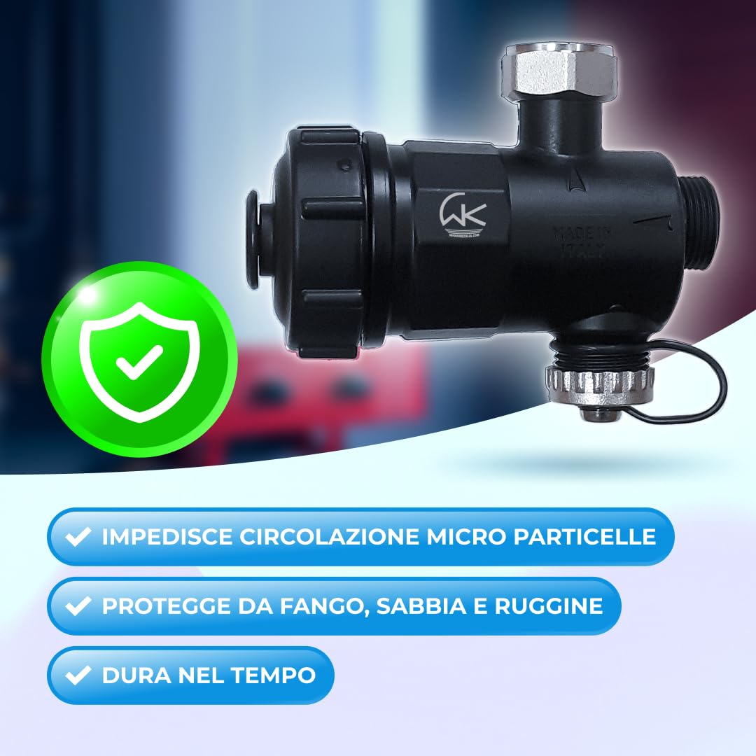 WK - Filtro desatascador magnético para caldera, útil para filtración de agua, protege el sistema térmico de las impurezas