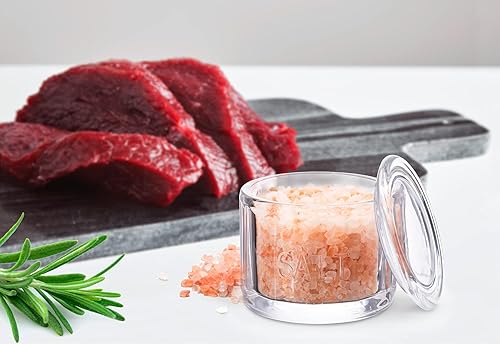 Miniatura 3 de KooK Bodega de sal de cristal, con tapa, vidrio prensado en relieve, recipiente de almacenamiento transparente, para café, azúcar, especias y