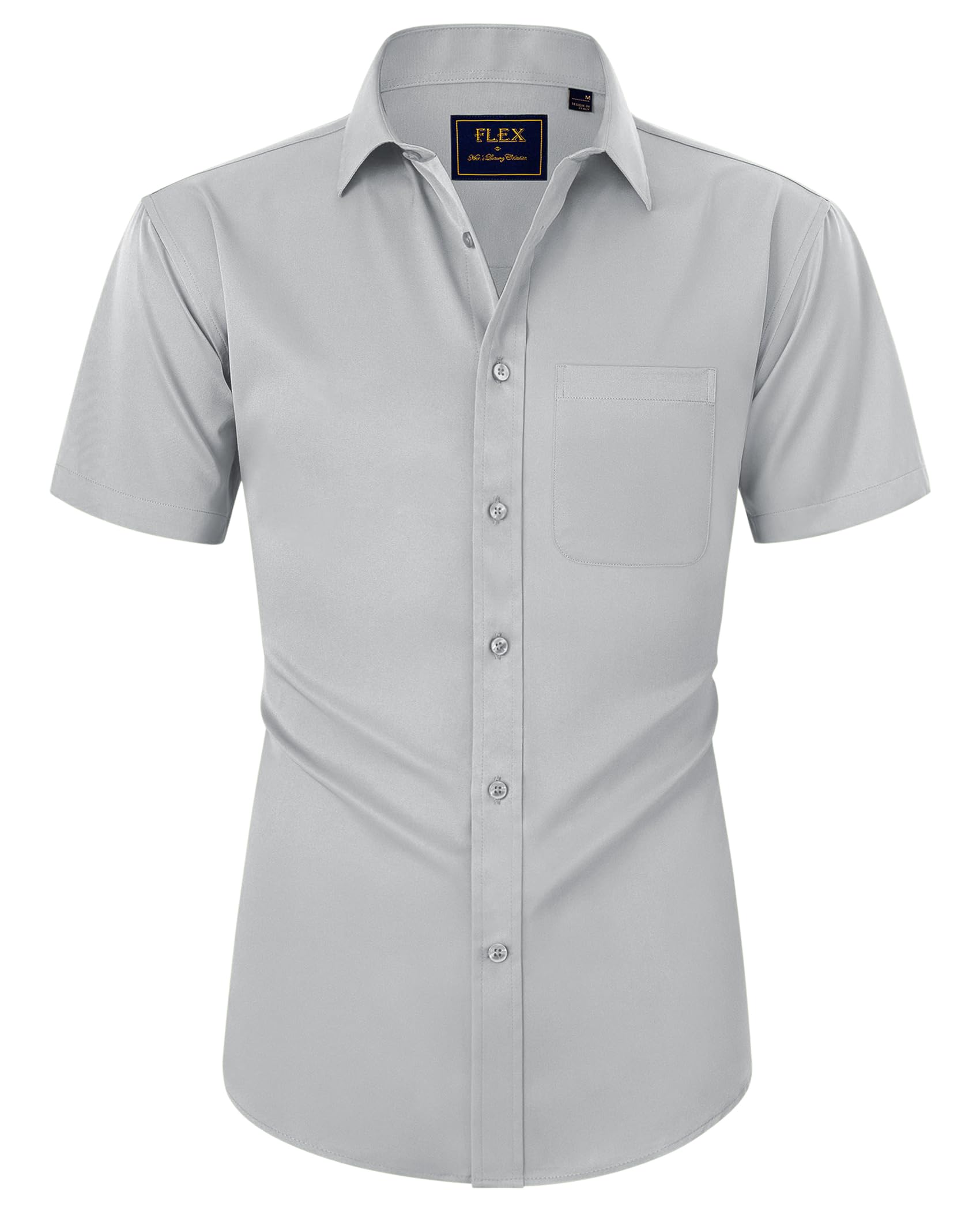 siliteelon Herren Kurzarm Hemden Casual Regular Fit Bügelfrei Business Hemd Faltenfrei Formales Hemd mit Tasche