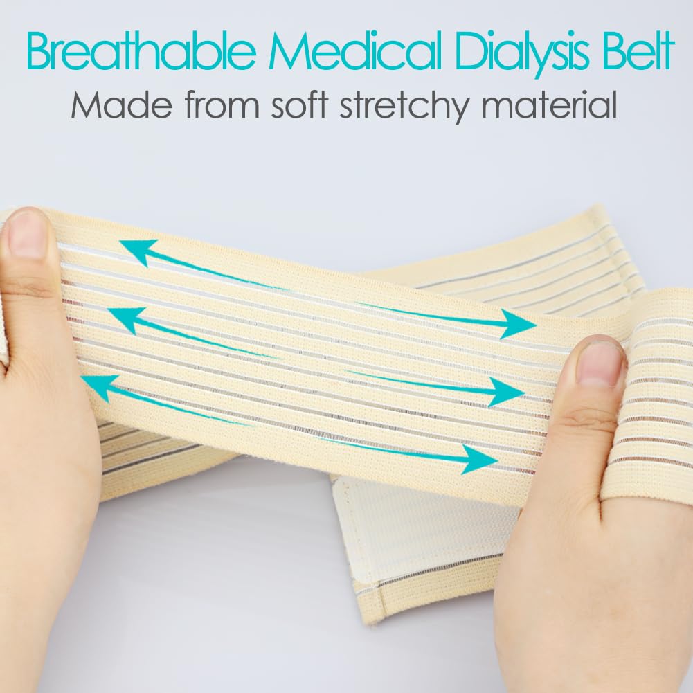 [2 Pack] Futterschlauchgürtel, PEG Tube Halter G-Tube Schutzgürtel Atmungsaktiv Beige mit Schlitz für G Tube J Tube PEG Tube Supplies, kein Taping der Tube mehr