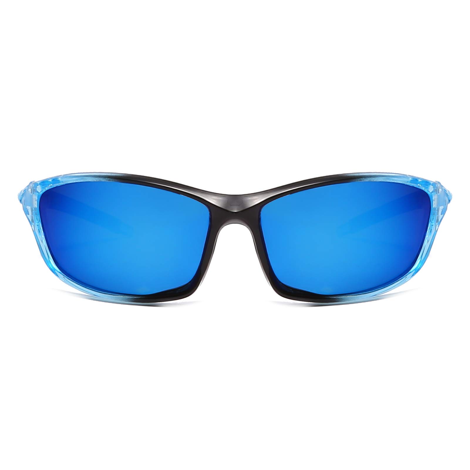 Long Keeper Polarised Sports Sunglasses For Men Women UV Protection Eyewear For Cycling Golf Fishing Running Sunglasses (Black Blue Frame Blue Lens) - Image 2