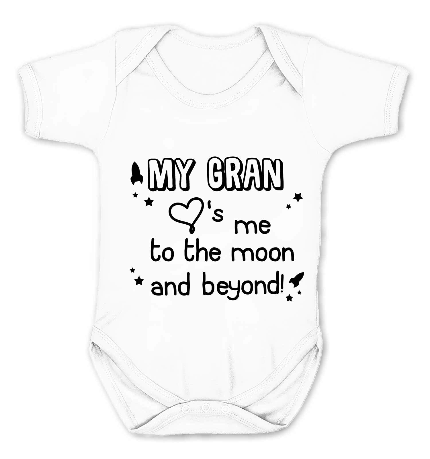 Reality Glitch White My Gran Loves Me To The Moon And Beyond Babygrow