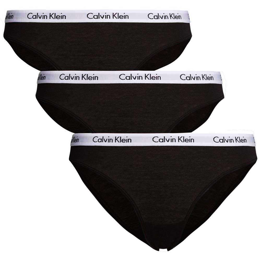 Calvin Klein Women Bikini Shape Briefs Stretch Pack of 3, Black (Black), XL