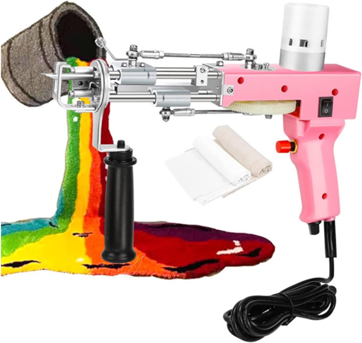 Electric Tufting Gun, 2 in 1 Cut and Loop Pile Carpet Weaving Machine, Adjustable Pile Height, Tufting Gun for Handmade DIY Rug Making Tools