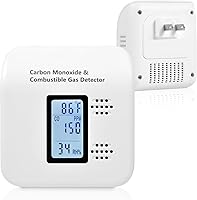 Vista 9 de Detector de fugas de gas, alarma de gas natural para el hogar y RV, monitor detector de propano enchufable con alarma audible y visual, CA 110 V-240