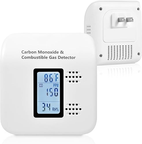 Miniatura 9 de Detector de fugas de gas, alarma de gas natural para el hogar y RV, monitor detector de propano enchufable con alarma audible y visual, CA 110 V-240