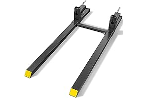 60" 4500 LBS Clamp on Bucket Mounted Forks with Adjustable Stabilizer Bar