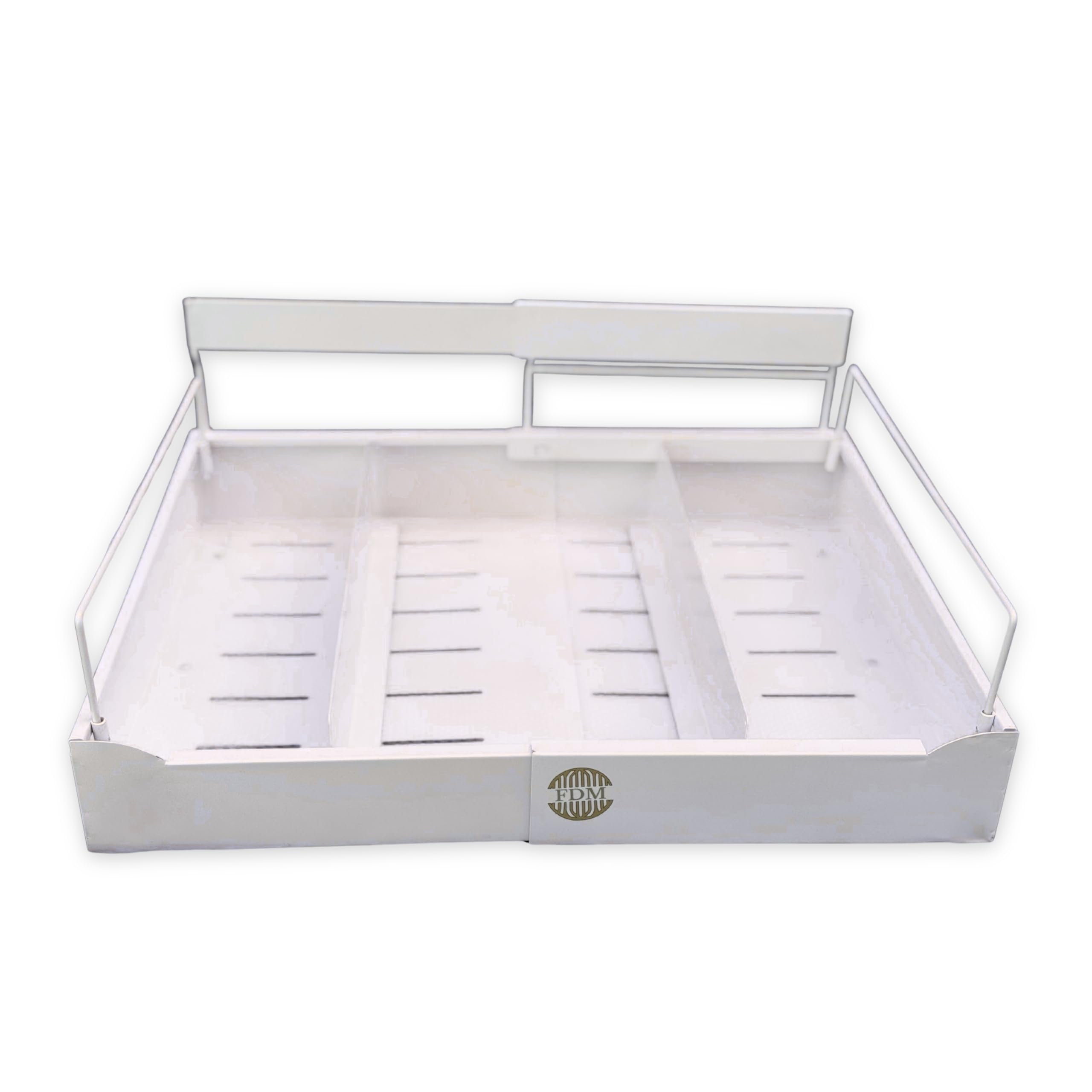 Pack de 2 bandejas extraibles para armarios cocina, cajón extraible extensible con separadores metálicos y rollo protector, más espacio y orden