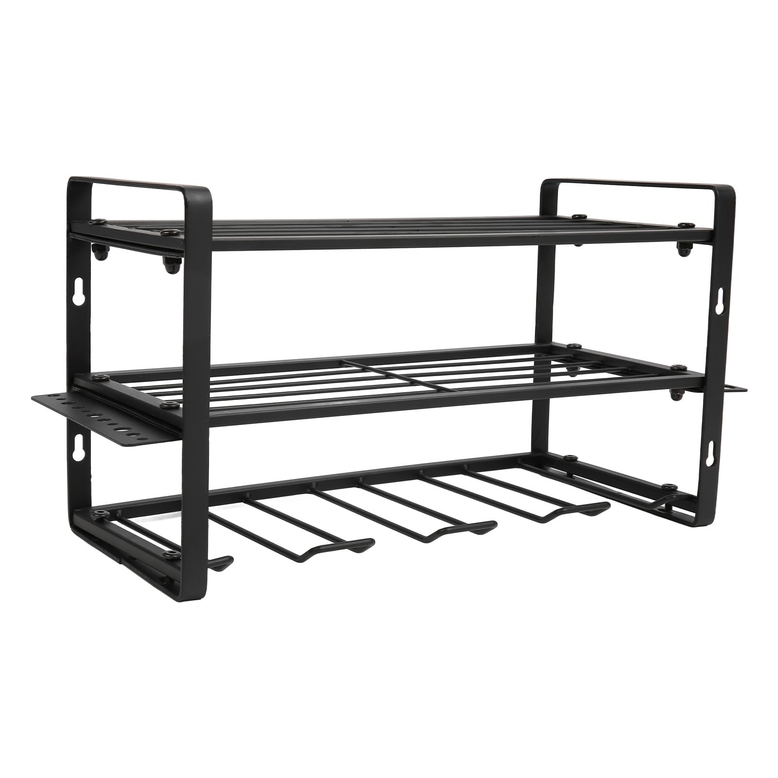 YWBL-WH Organizador de Taladro de Montaje en Pared, Soporte para Estante de Herramientas, Rodamiento de Carga Resistente de 150lb con Gran Espacio de Almacenamiento para Herramientas de