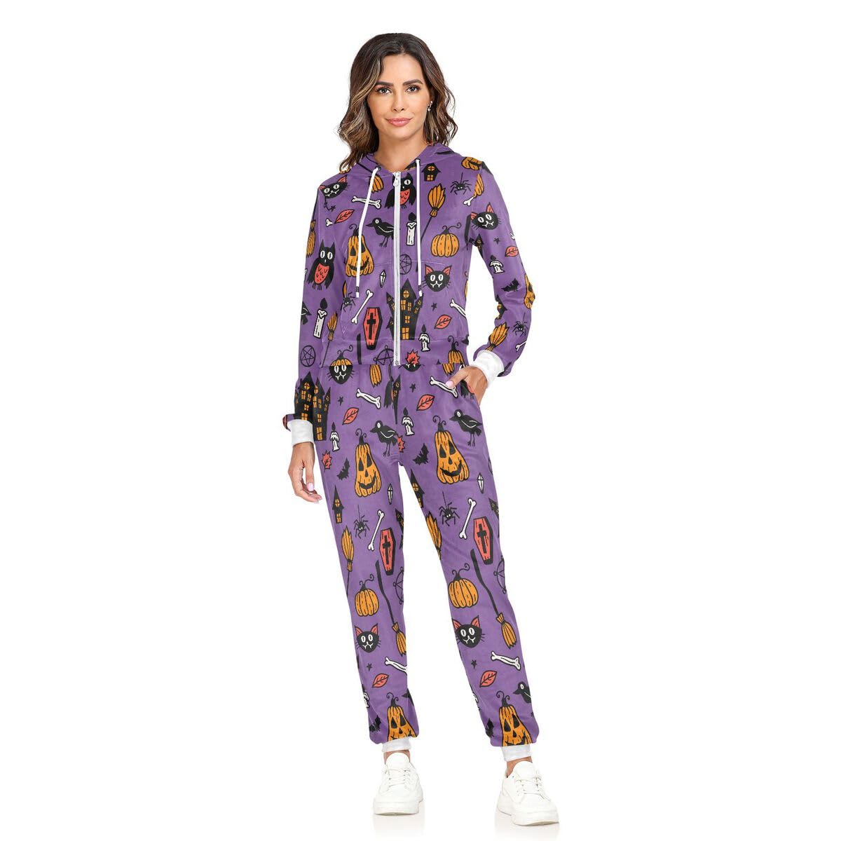 Conjunto deportivo de 2 piezas para mujer, conjunto deportivo de manga larga para Halloween, diseño de pájaro