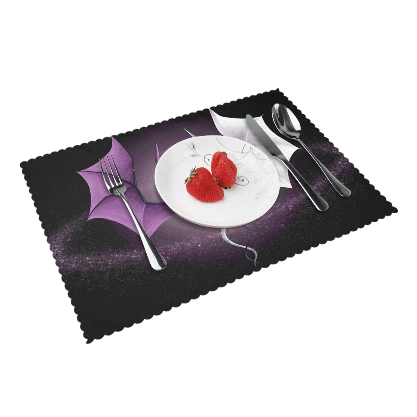 Bnvsadc Purple And Wirte Dragons 4 Pcs Heat Resistant Placemat 45X30 Cm, Printed Non-Slip Place Mats For Kitchen Dining Table Indoor Outdoor
