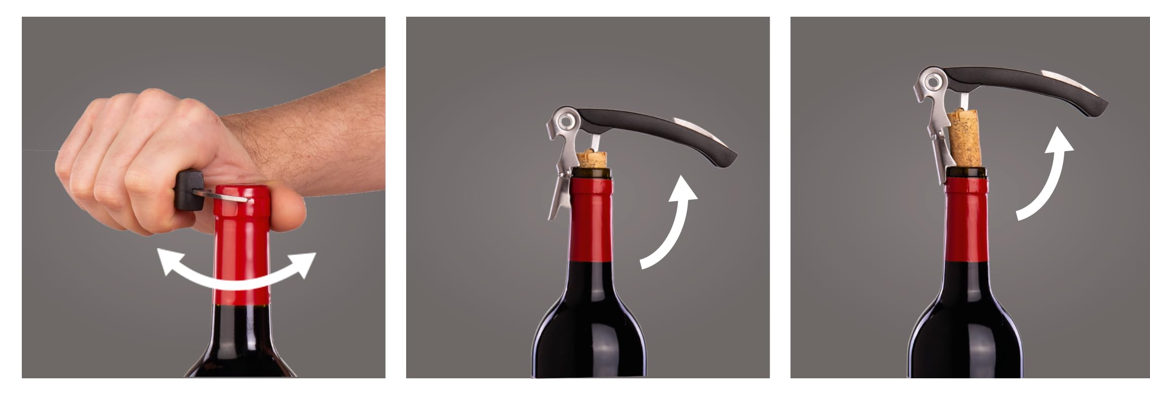 Vacu Vin Double?Hinged Waiter’s Corkscrew with Foil Cutter & Bottle Opener | Stainless Steel Wine Key for Home, Bar & Restaurant (Imported from Netherland) 3