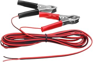 Conjuntos y componentes electrónicos DIY 1 par de 2m Longitud 3A Rojo + Negro Color de cocodrilo Clip de cableado for el Panel Solar