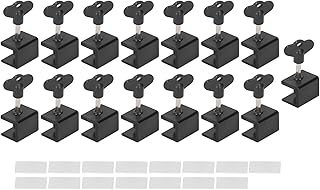 Door Window Lock, 15Pack Sliding Door Lock Kit with Wrench Single Hole Adjustable Child Sliding Window Security Lock for Vertical and Horizontal Sliding(Black)
