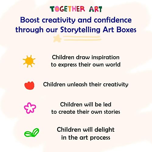 Miniatura 5 de Together Art Caja de arte de narración de postres, más de 300 calcomanías para colorear, 7 proyectos creativos e interactivos y una hoja de