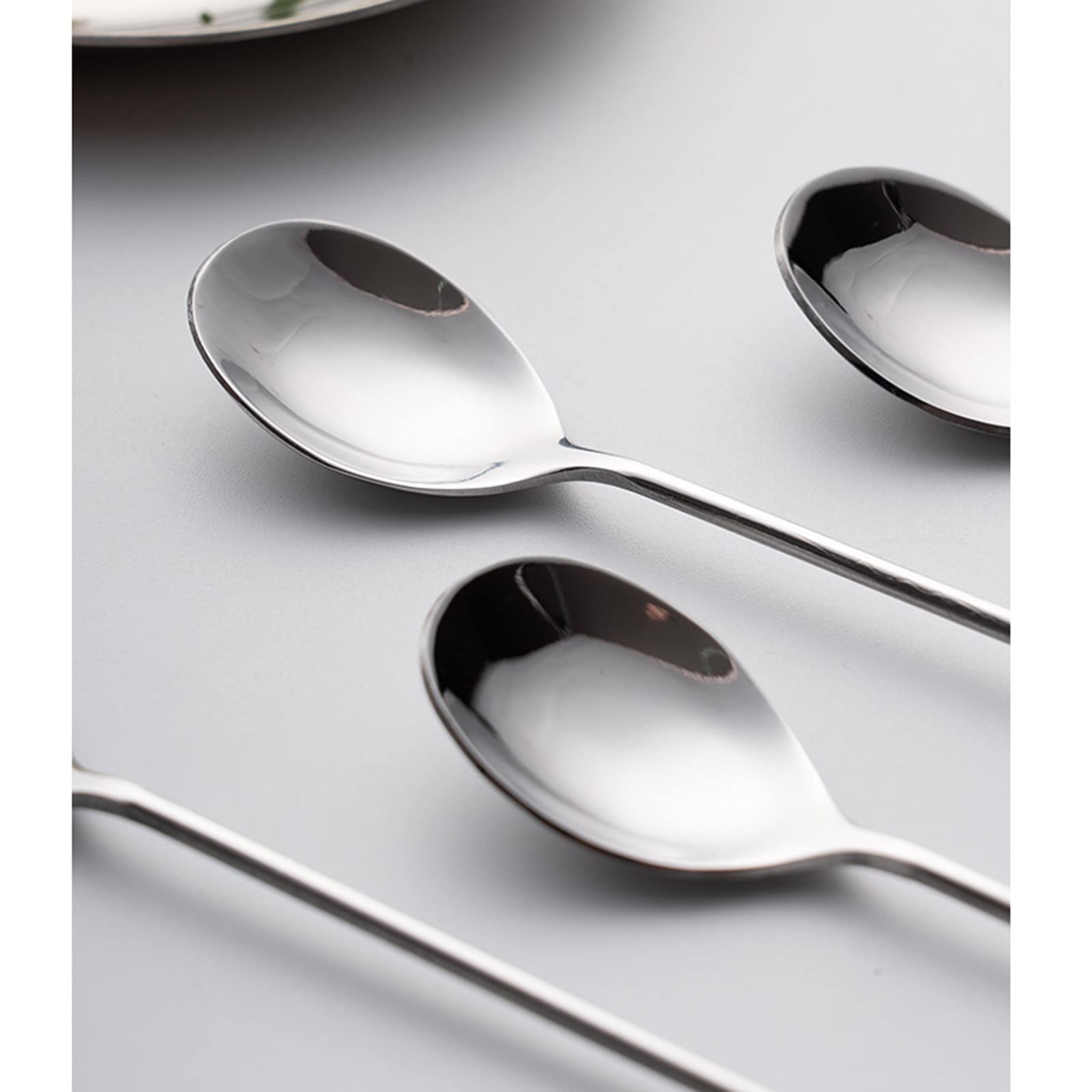 Cucharas de té, cucharas de postre, juego de cucharas de postre, 6 cucharaditas de 5,1 pulgadas, mango creativo, acero inoxidable de primera calidad, cuchara de yogur occidental for postre, cucharas d