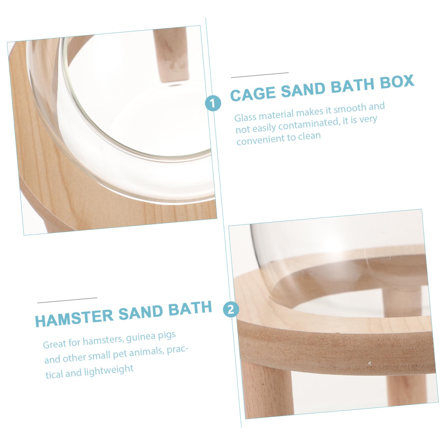 Toddmomy Transparente Sandbadewanne und Glas für Hamster und Meerschweinchen Verhindert Sandauslauf für Täglichen Gebrauch zu Hause