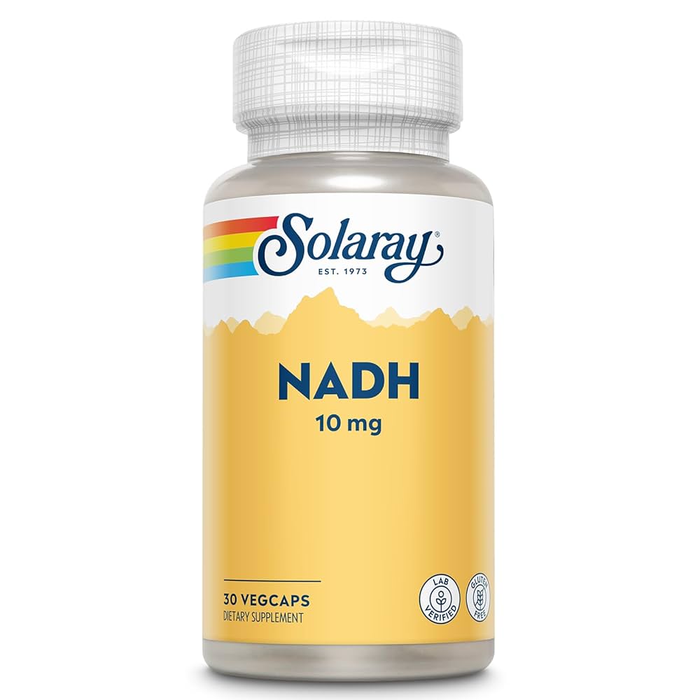 Amazon.com: SOLARAY NADH 10 mg - Active Form of Niacin, Reduced NAD  Supplement - Cofactor in Cellular Energy Pathways - Lab Verified, Gluten  Free, 60-Day Guarantee - 30 Servings, 30 VegCaps : Health & Household