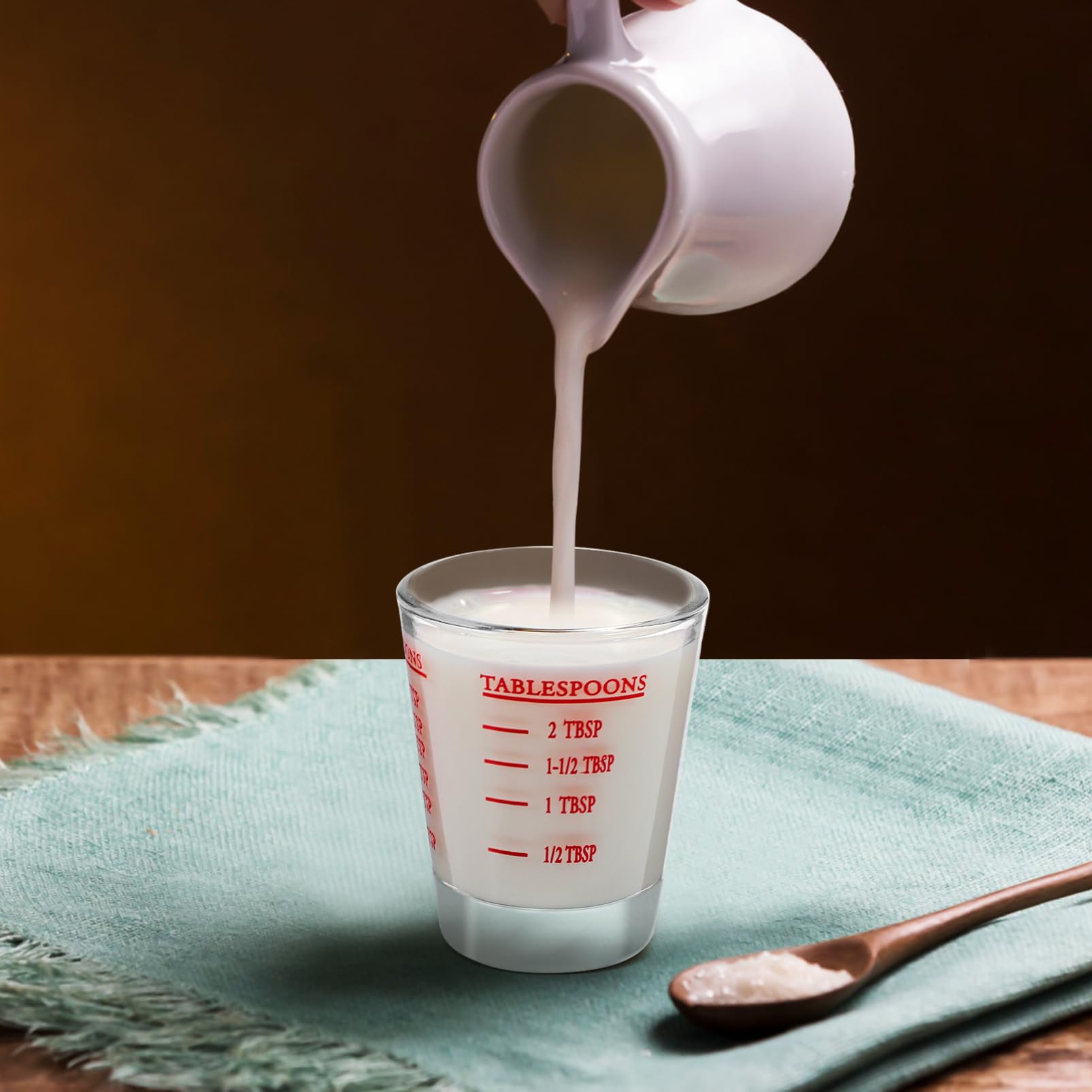 ULTECHNOVO 8 Pezzi Graduati Vetro Trasparente da Misurini per Cucina con Segni Chiari per Misurazioni Accurate per Espresso e Ricette Piccole Quantità