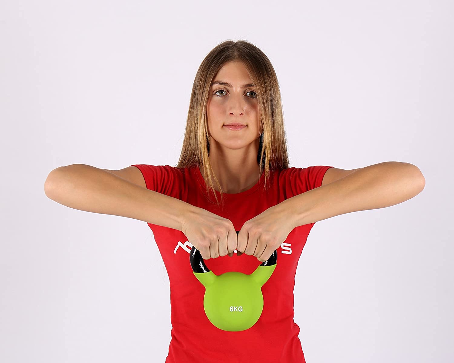 MSPORTS profesjonalne, neoprenowe hantle kettlebell, 2-30 kg, w zestawie Plakat z ćwiczeniami, hantle kettlebell 6 Kg - Grün