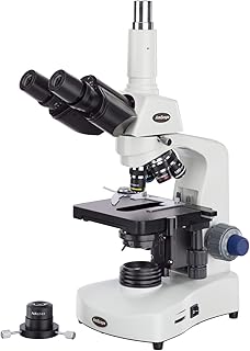 AmScope T340B-DK-LED Siedentopf Trinocular Compound Microscope, 40X-2000X Magnification, Brightfield/Darkfield, WF10x and WF20x Eyepieces, LED Illumination, Abbe Condenser, Double-Layer Mechanical Stage