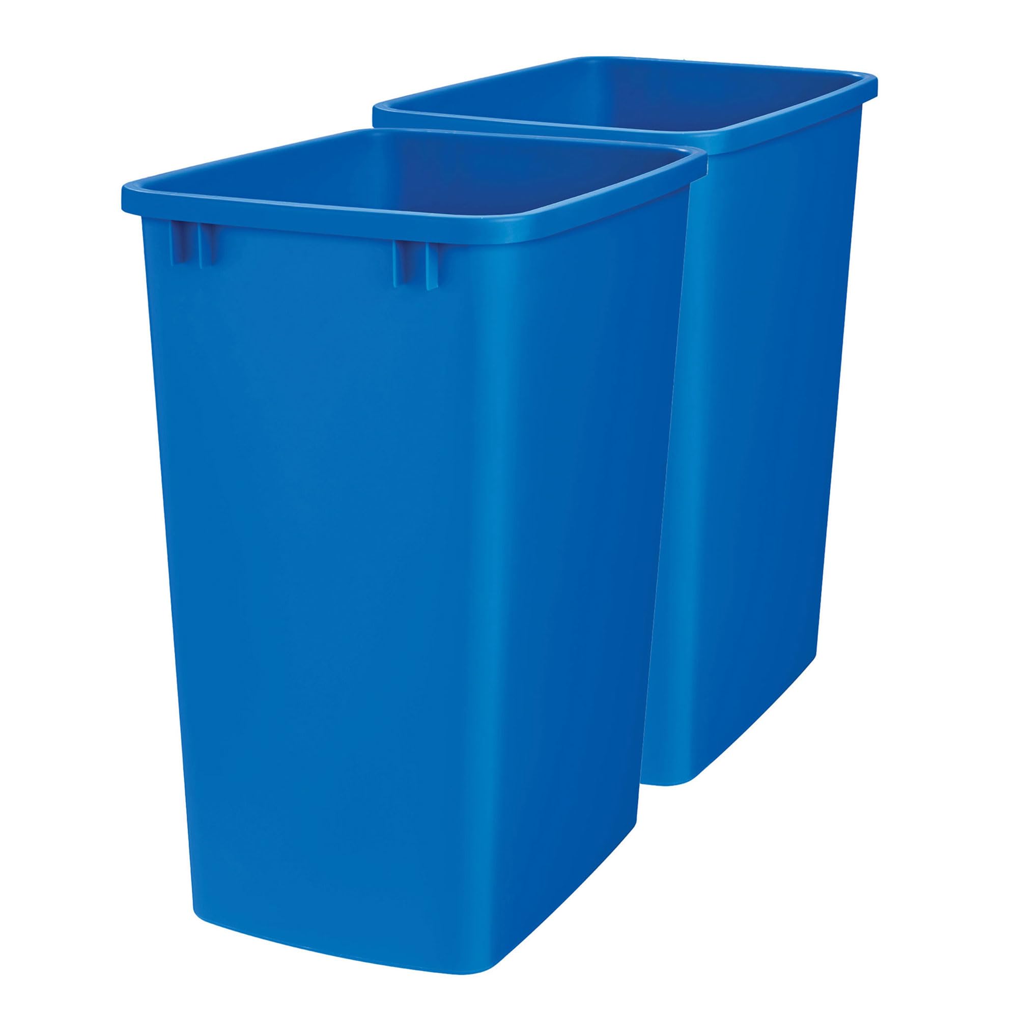 Rev-A-Shelf 2-Pack 35 Quart Polymer Replacement Trash Bin, Recycle Waste Garbage Container for Kitchen Cabinet Pullouts, Blue, RV-35-22-2 - Large
