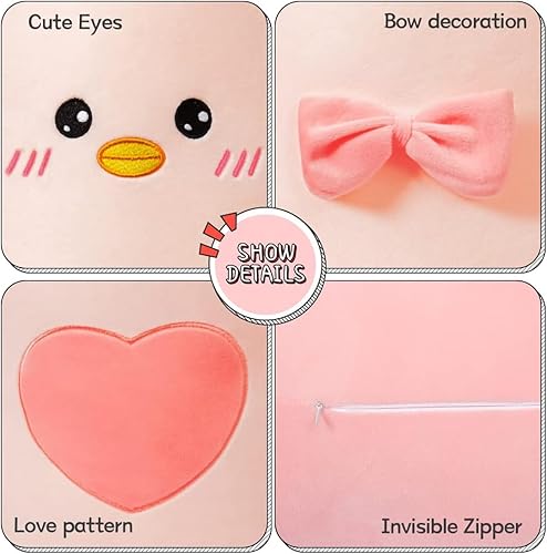 Miniatura 3 de FAVOSTA Almohada de aguacate de animal de peluche, suave juguete de peluche Kawaii de aguacate para abrazaralmohada corporal para niños (rosa, 23.6